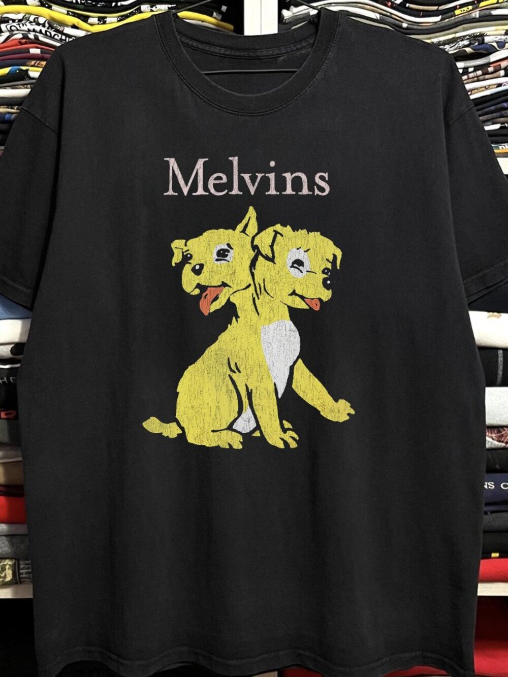 Melvins Band Graphic Tee Double Sided Front & Back Print Black Grunge Rock Shirt